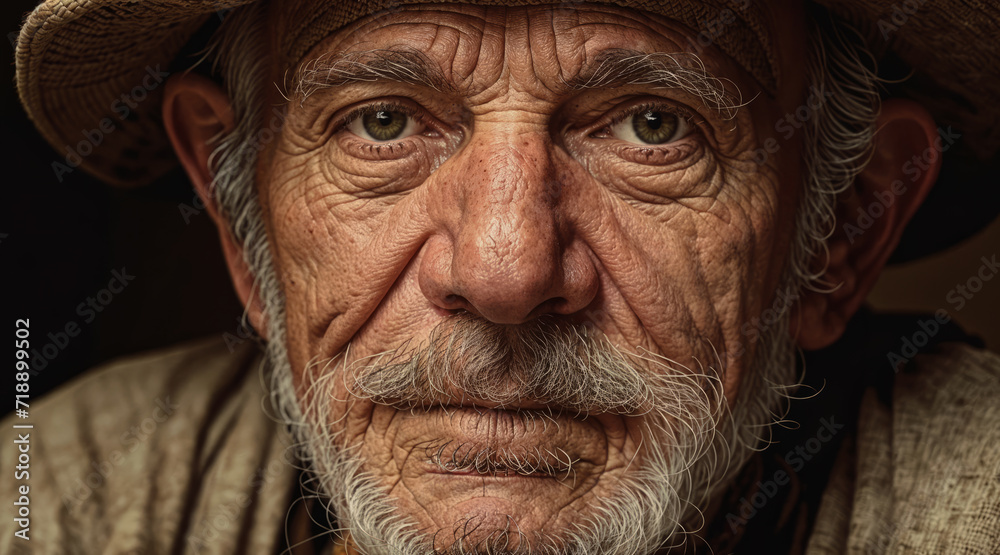 Portrait of an old gray-haired man. AI Portrait of an old gray-haired man. AI