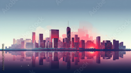A city skyline with the word chicago on it © Amjid