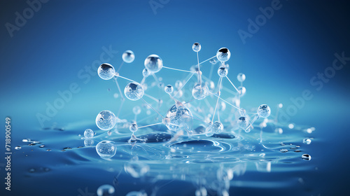 Cell molecules of water Blue bubbles molecule background Biology or chemistry background,,
silver color splash Free Photo
 photo