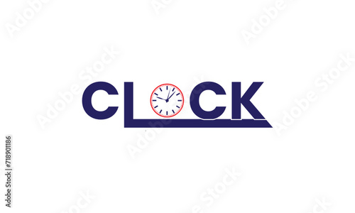 illustration vector graphic logo designs. logotype, typography logo for clock with letter O as watch.