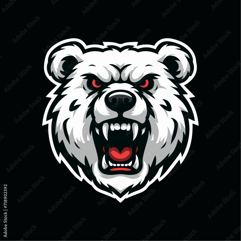 Polar Bear head mascot logo template Polar Bear head mascot logo template