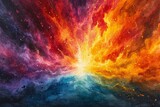 Colorful Explosion of Fire and Light Generative AI