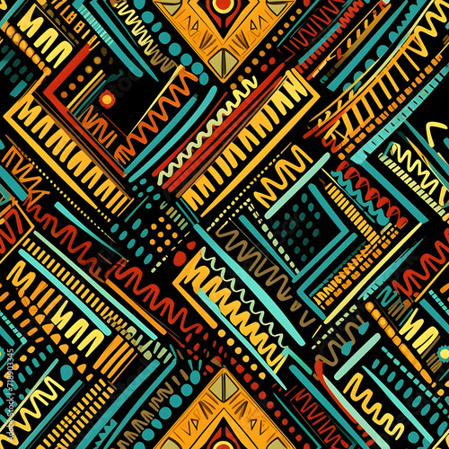 Ethnic seamless fabric pattern.