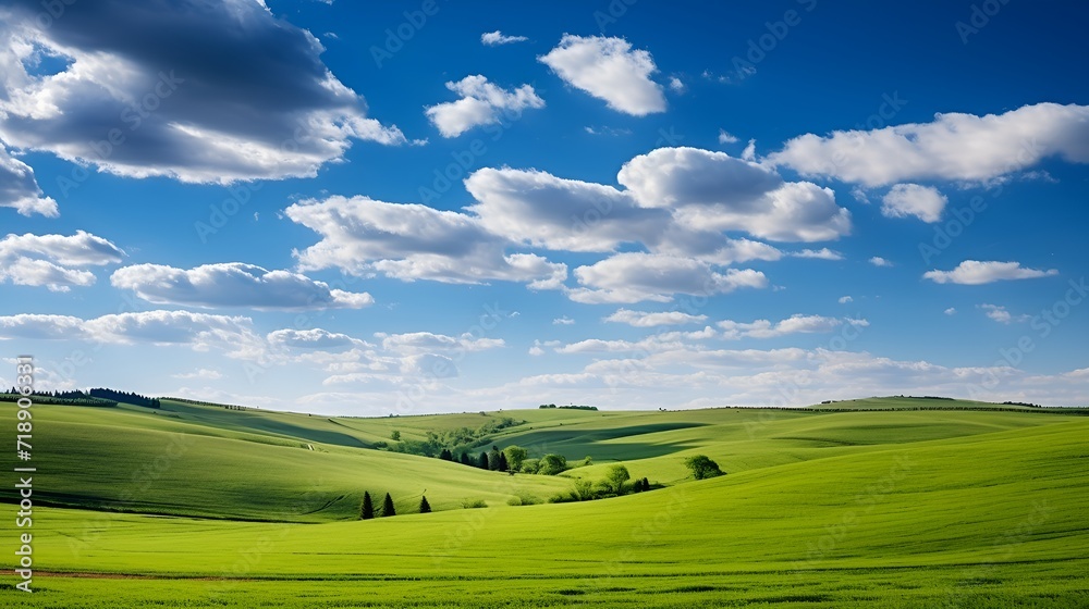 Obraz premium Rolling hills panorama maintaining a healthy eco system , Rolling hills panorama, healthy eco system, hills