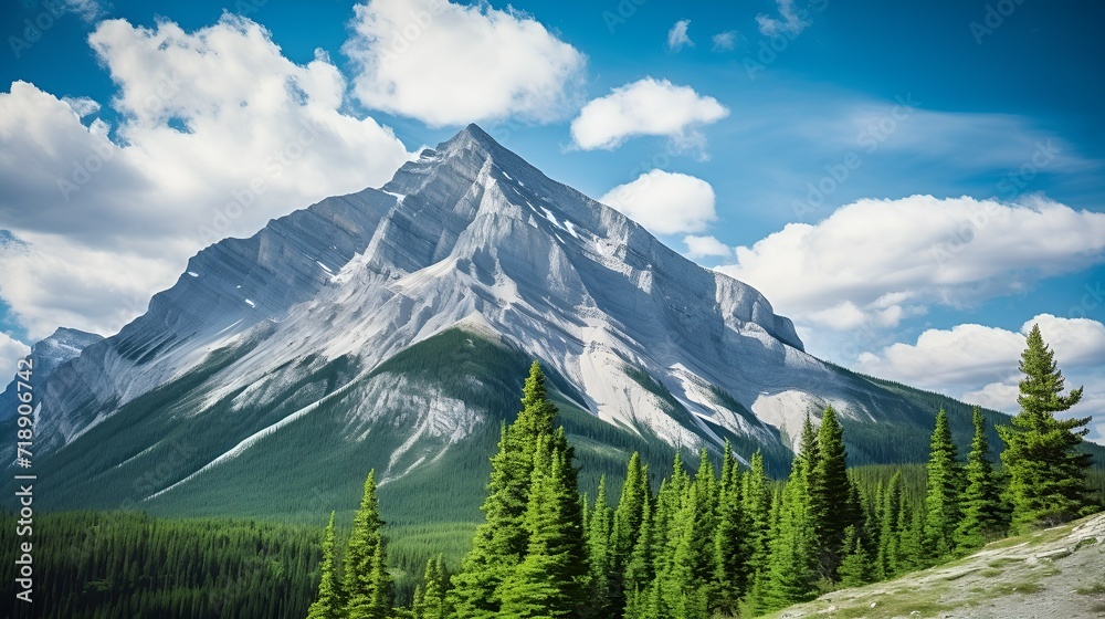 Rocky mountain peak in a healthy eco system , Rocky mountain peak, healthy eco system, mountain