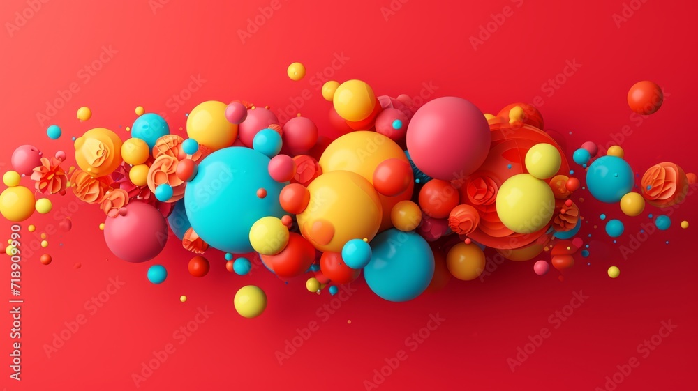 Bold abstract geometric shapes on a red background. Minimalist modern design background. Bold abstract geometric shapes on a red background. Minimalist modern design background.