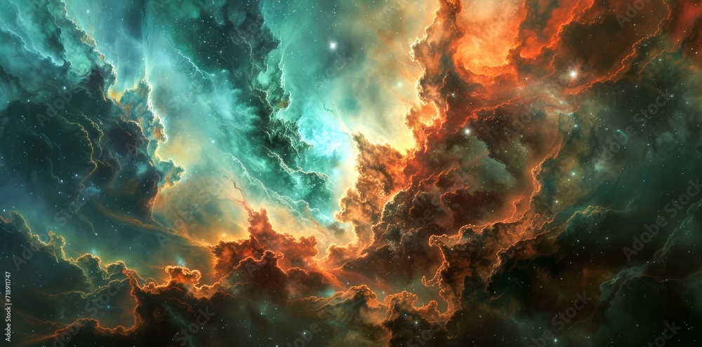 An ethereal symphony of vibrant hues dances among the stars, painting the vastness of the universe with the beauty of nature's nebulae An ethereal symphony of vibrant hues dances among the stars, painting the vastness of the universe with the beauty of nature's nebulae