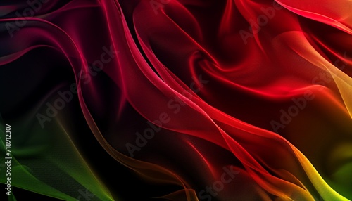 red silk background, silk background, red lime black abstract fabric background, Color gradient, ombre, Geometric. Lines, Ai Generate 