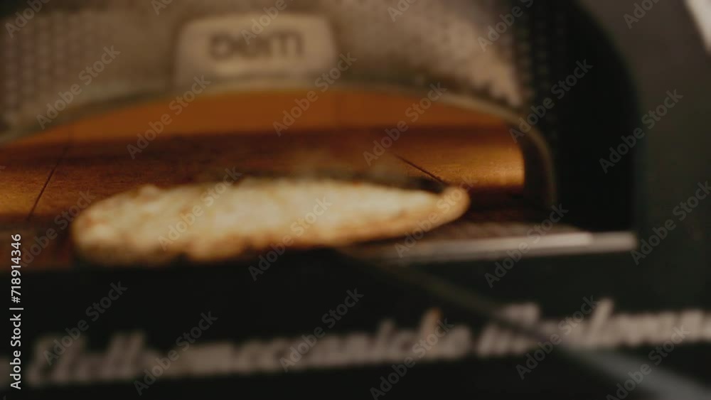 Pizza Is Taken Out Of Oven. Process Of Making Pizza.