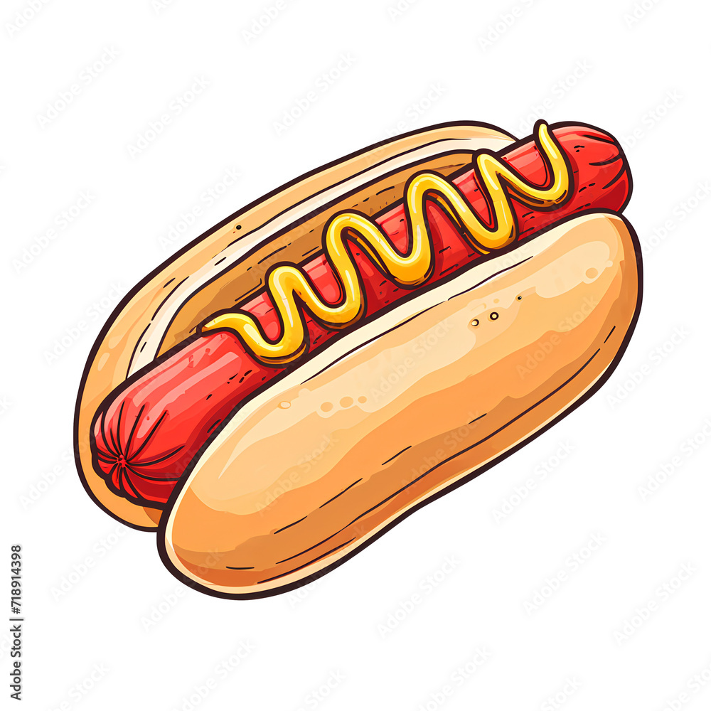 Hot Dog isolated, transparent background white background no background - obrazy, fototapety, plakaty 