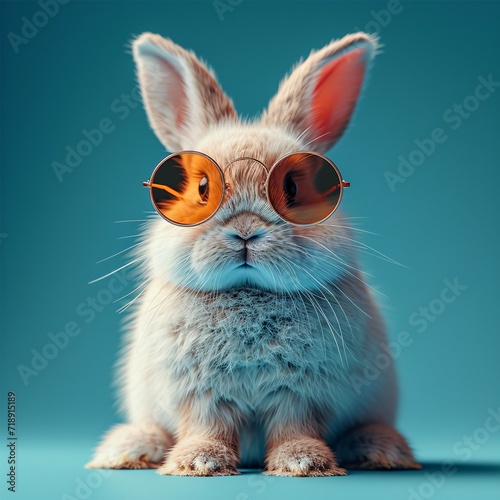 Bunny in Sunglasses: A Cool and Trendy Easter Celebration Generative AI © graphics
