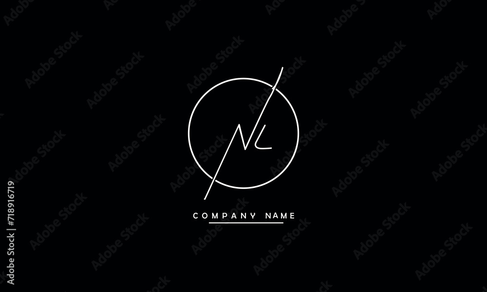 NL, LN, N, L Abstract Letters Logo Monogram