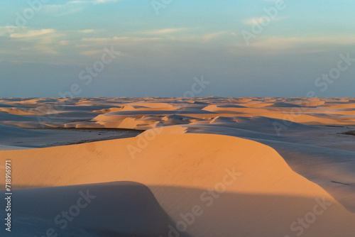 scenic desert dune landscape Lencois Maranhenses National Park - Parque Nacional dos Lencois Maranhenses in northeastern Brazil, © travelview