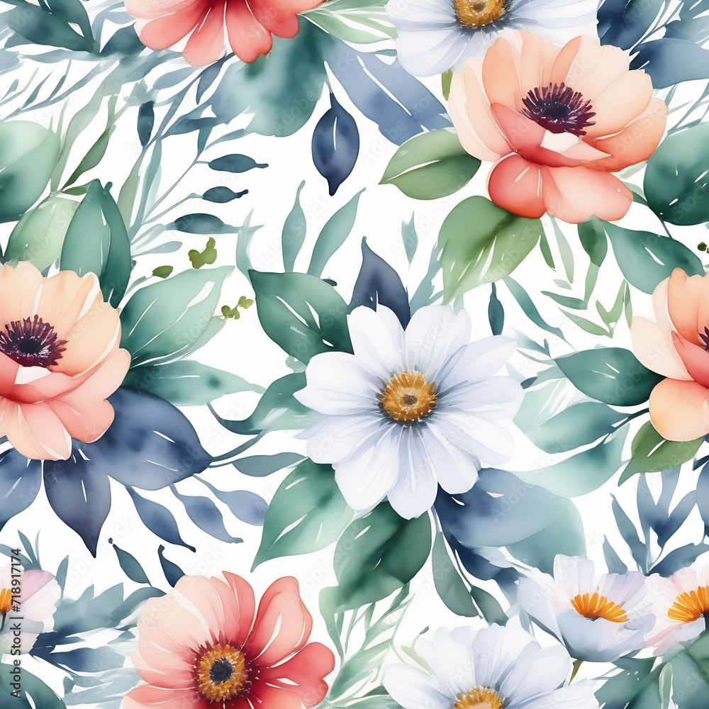 Watercolor drawing of flowers on paper. retro style. abstraction vintage wallpaper Watercolor drawing of flowers on paper. retro style. abstraction vintage wallpaper