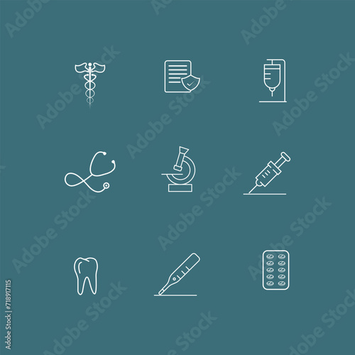 medical health icon set design