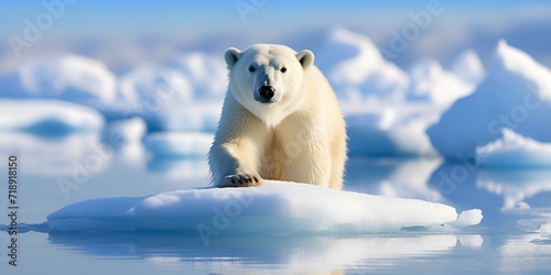 Polar bear on ice contributing to healthy ecosystems , Polar bear on ice, healthy ecosystems, ice