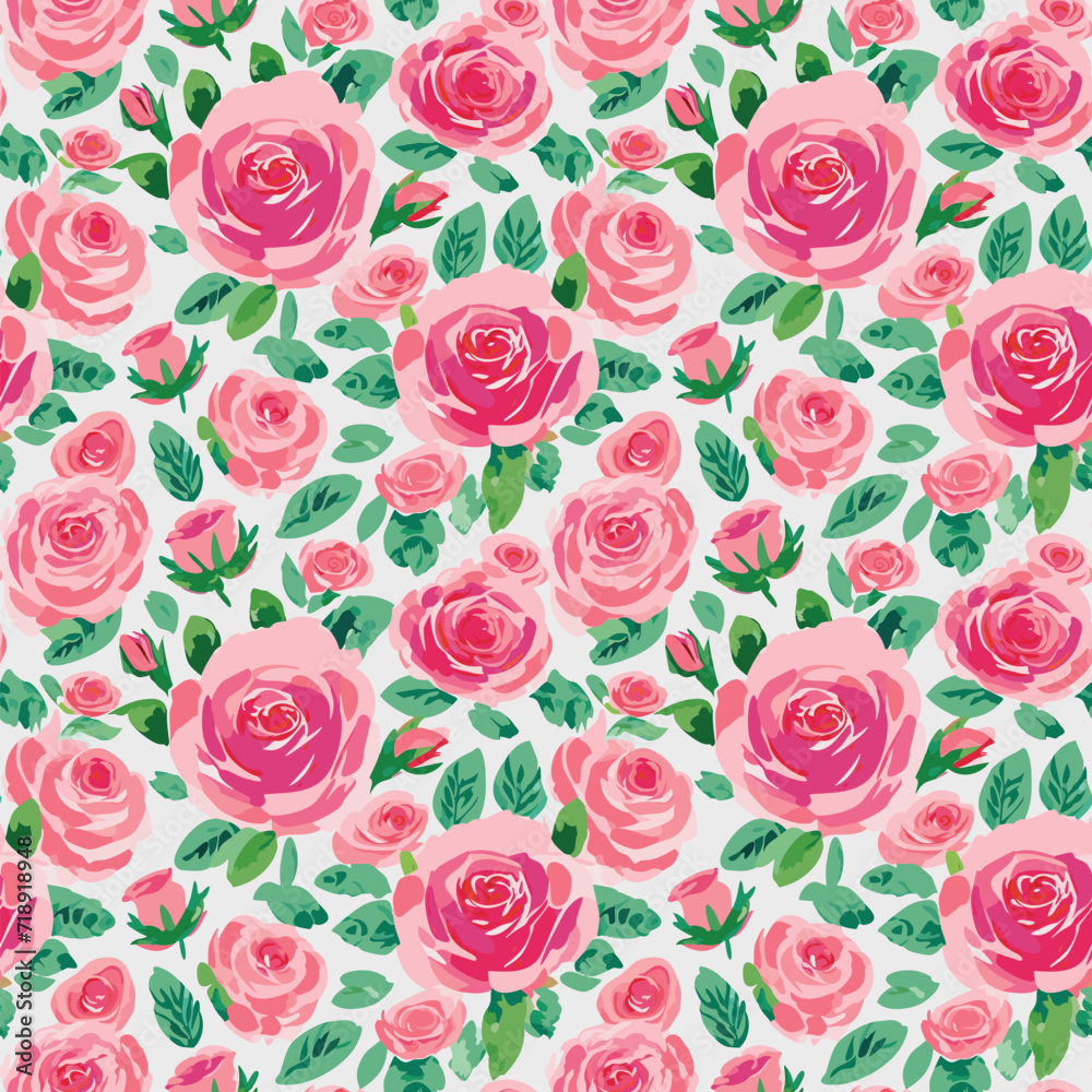 Rose watecolor seamless pattern Rose watecolor seamless pattern