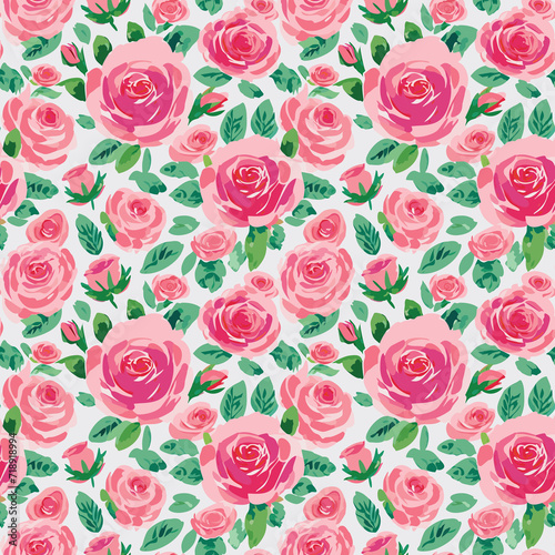 Rose watecolor seamless pattern