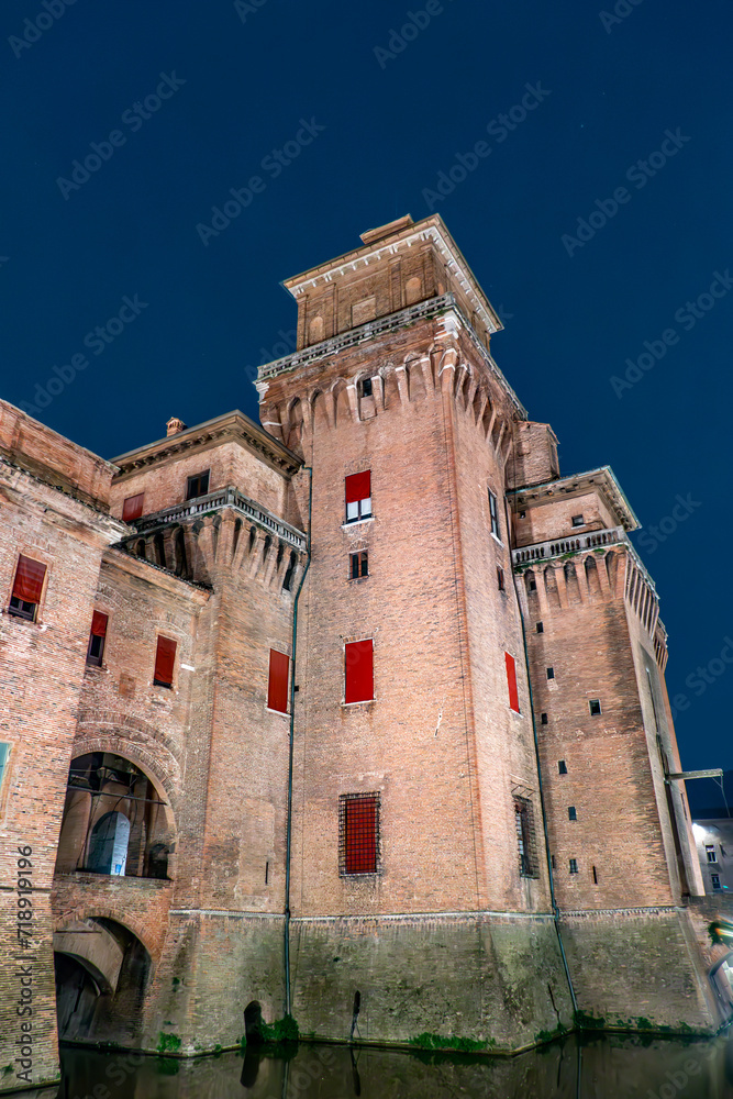Castle Estense in Ferrara, Emilia-Romagna, Italy. Ferrara is capital of the Province of Ferrara.