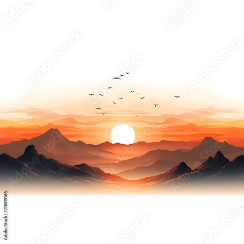 sunset over the mountains