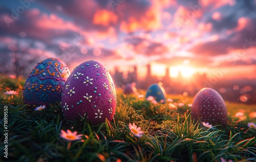 Easter Eggstravaganza: A Colorful Celebration of Spring Generative AI photo