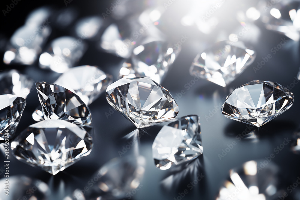 Diamonds group placed on a dark background Diamonds group placed on a dark background