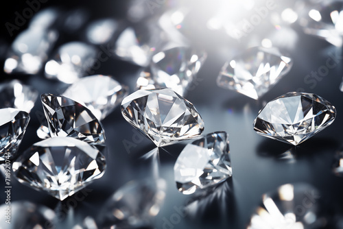 Diamonds group placed on a dark background