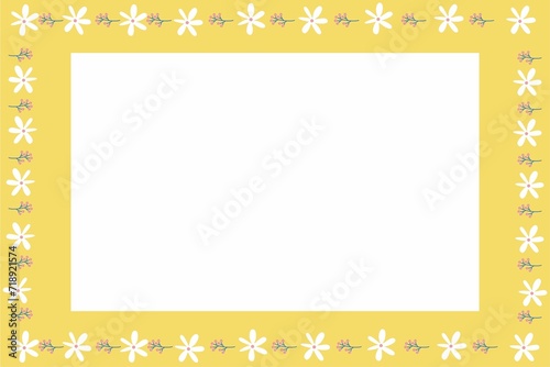 pastel yellow flower frame background