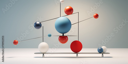 A hydrogen atom with an electron. Chemical model of the molecule. stock illustration