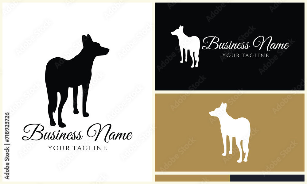 silhouette dog bulldog logo template