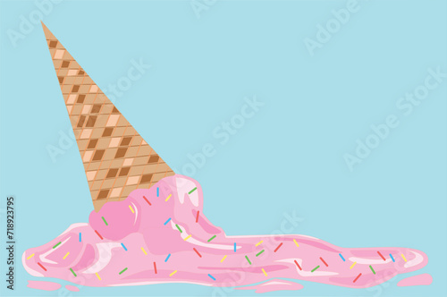 Melted ice cream illustration