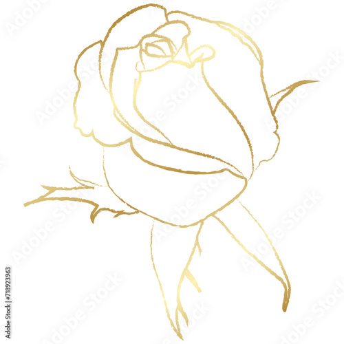 Golden vintage rose floral flower vector