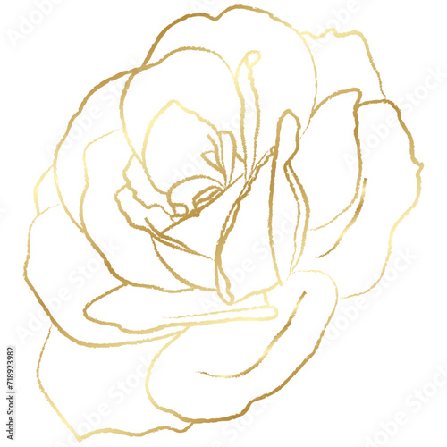 Golden vintage rose floral flower vector