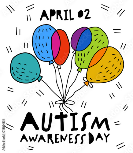 Autism awareness day. Autistic spectrum disorder vertical poster.