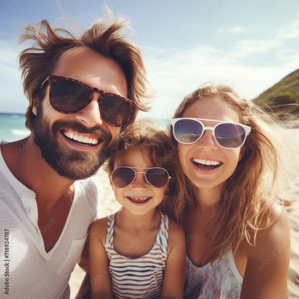 Seaside Smiles: A Radiant Family's Vacation Happiness Unveiled