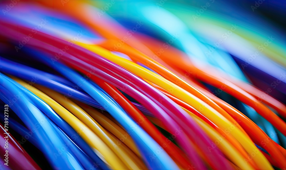 Close Up of Multicolored Wires Twisted Together