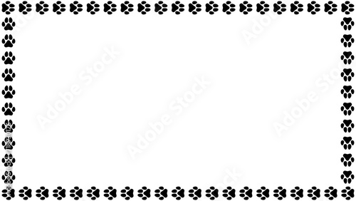 Dog paw print frame border