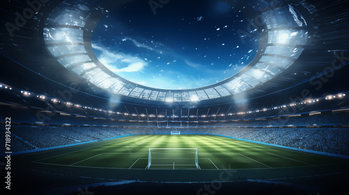 3D Rendering of Modern football stadium, Illustration. © AI-Stocks