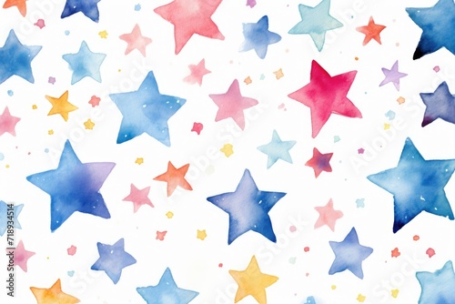watercolor background with colorful stars