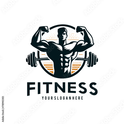 set of fitness logo vector silhouette © erick
