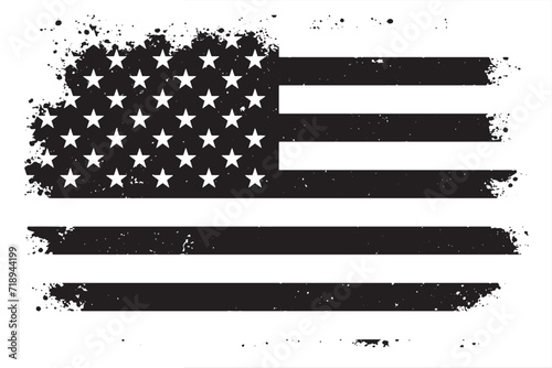 black and white grunge design usa flag photo