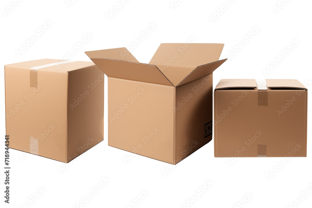 home delivery and shipping service cargo Boxes PNG , parcel package cardboard boxes PNG , open and closed empty delivery Package mockup template isolated on white and transparent background home delivery and shipping service cargo Boxes PNG , parcel package cardboard boxes PNG , open and closed empty delivery Package mockup template isolated on white and transparent background