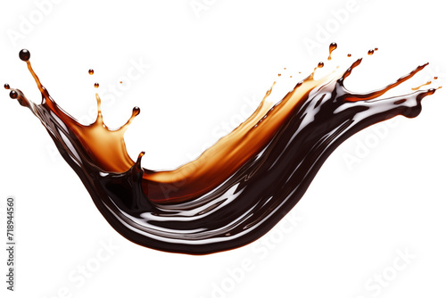 Realistic soy sauce splashe PNG Isolated on Transparent and White Background - Grooming Products , Drop of liquid stroke With clipping path - Food Restaurant advertising