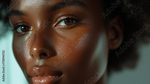 Woman's Face with Matte and Polished Complexion