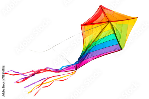 Rainbow colors Kite Flying High isolated on white background