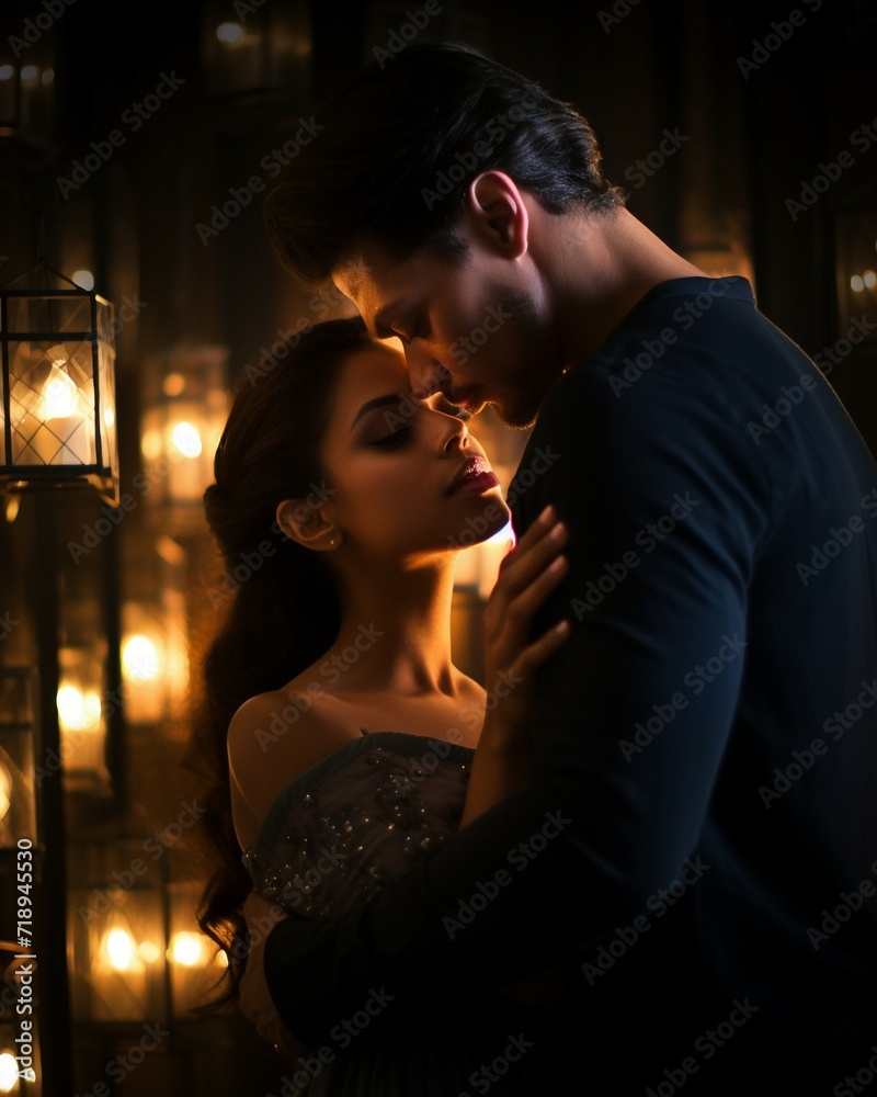 young couple surrounded by candles young couple surrounded by candles