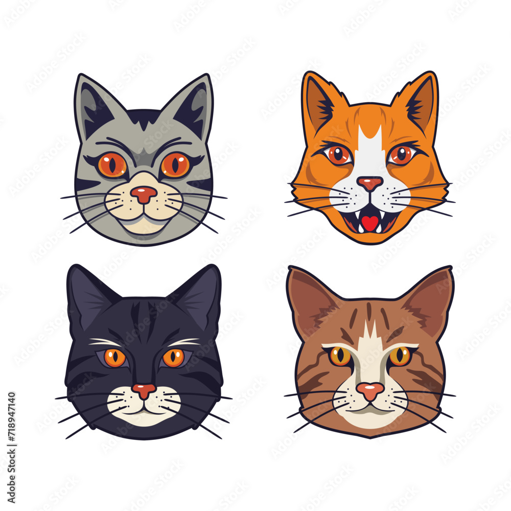 Cat head logo design Cat head logo design