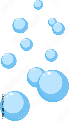 Blue Water Drops Pattern with Bubbles and Circles Illustration in a Clean and Transparent Design