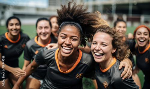 Women United in Soccer: Team’s Joyous Celebration © Bartek