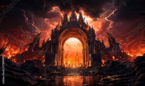 Beyond the Grave: A Glimpse of Hell's Fearsome Gates photo